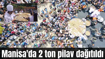 Manisa'da 2 ton pilav dağıtıldı