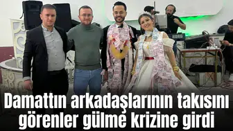 Damattın arkadaşlarının takısını görenler gülme krizine girdi