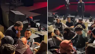 Konserde koltuk krizi! Anne ile gençler arasında itişme