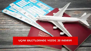 Uçak biletlerinde yüzde 30 indirim
