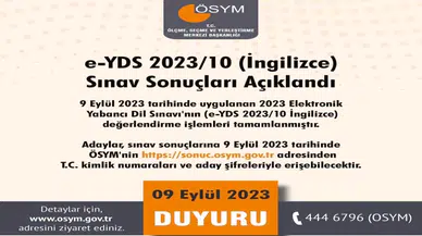 YDS Sınav Sonuçları Açıklandı