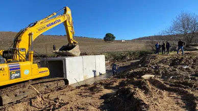 MASKİ dere geçiş noktasında menfez çalışmasını tamamladı
