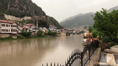 Amasya'da oluşan hortum böyle görüntülendi