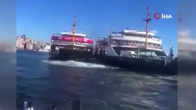 Arabalı vapur iskeleye çarptı