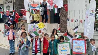 Manisalılar Filistinli çocuklar için resim çizdiler