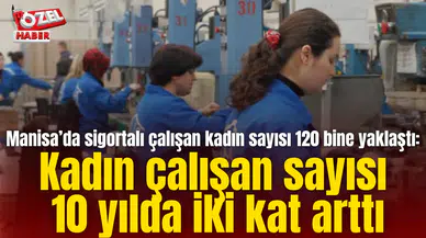 Manisa’da sigortalı çalışan kadın sayısı 120 bine yaklaştı: Kadın çalışan sayısı 10 yılda iki kat arttı