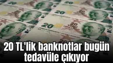 20 TL'lik banknotlar bugün tedavüle çıkıyor