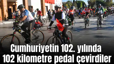 Cumhuriyetin 102. yılında 102 kilo metre pedal çevirdiler