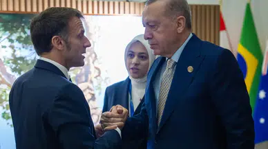 Cumhurbaşkanı Erdoğan ile Macron görüştü