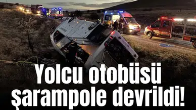 Yolcu otobüsü devrildi!