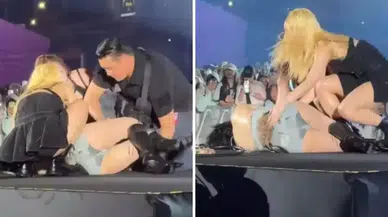 Ünlü pop yıldızı konser sırasında yere yığıldı!