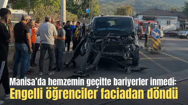 Manisa’da hemzemin geçitte bariyerler inmedi:Engelli öğrenciler faciadan döndü
