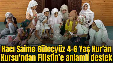 Hacı Saime Güleçyüz 4-6 Yaş Kur’an Kursu'ndan Filistin’e anlamlı destek