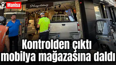 Kontrolünü kaybeden araç bakın nereye girdi