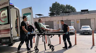 Spiralle boru yerine bacağını kestti!