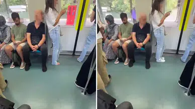 Metroda akıl almaz olay! Torunu yaşındaki kıza bakın ne yaptı