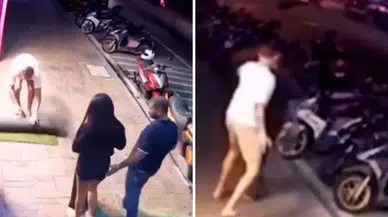 Eşini rahatsız eden sapığı tek tokatla yere serdi