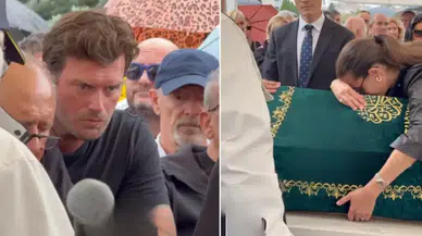 Cenazede yürek yakan anlar: Kıvanç Tatlıtuğ dakikalarca tabuta baktı