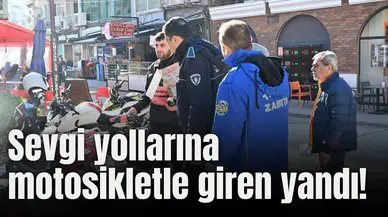 Sevgi yollarına motosikletle giren yandı!