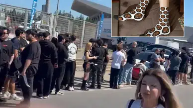 Çorap için 2,5 kilometrelik kuyruk oluşturdular