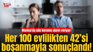 Manisa’da aile kurumu alarm veriyor: Her 100 evlilikten 42’si boşanmayla sonuçlandı!