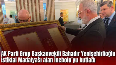AK Parti Grup Bahadır Yenişehirlioğlu İstiklal Madalyası alan İnebolu’yu kutladı