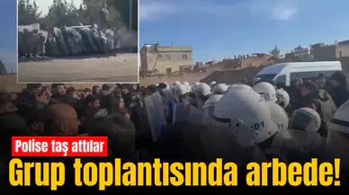 Grup toplantısında arbede! Polise taş attılar