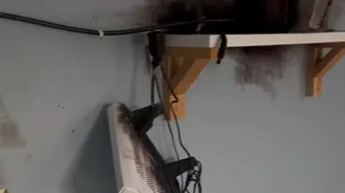 Turgutlu'da bir eve yıldırım düştü