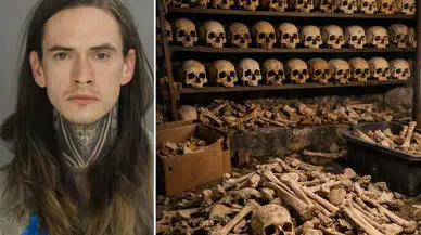 Ülke ayakta! Evinde 100'den fazla kafatası ve kemikler bulundu