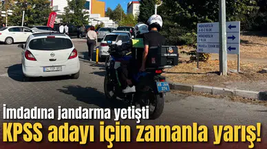 KPSS adayı için zamanla yarış! İmdadına jandarma yetişti