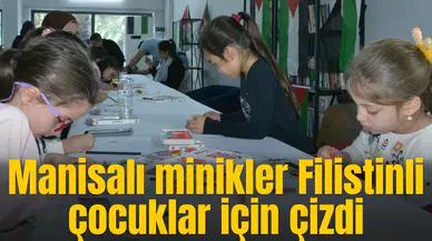 Manisalı minikler Filistinli çocuklar için çizdi