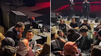 Konserde koltuk krizi! Anne ile gençler arasında itişme
