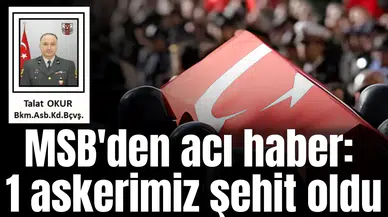 MSB'den acı haber: 1 askerimiz şehit oldu