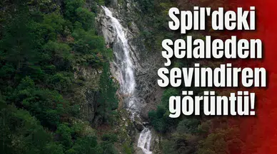 Spil'deki şelaleden sevindirici görüntü!