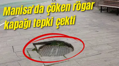 Manisa'da çöken rögar kapağı tepki çekti