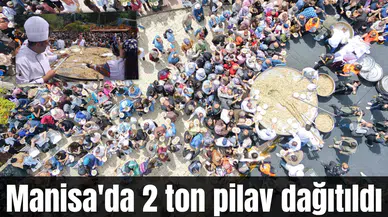 Manisa'da 2 ton pilav dağıtıldı