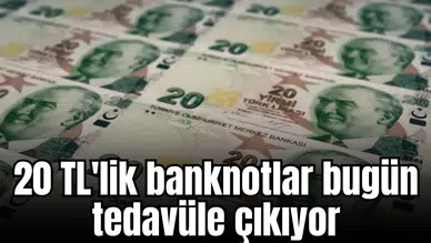 20 TL'lik banknotlar bugün tedavüle çıkıyor
