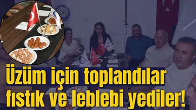 Üzüm için toplandılar fıstık ve leblebi yediler!