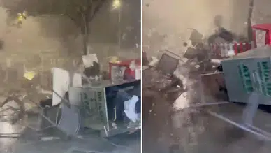 Ölüm saçan hortumun şiddeti kameraya yansıdı