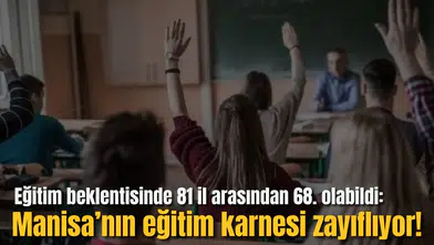 Eğitim beklentisinde 81 il arasından 68. olabildi:  Manisa’nın eğitim karnesi zayıflıyor!