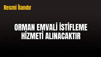 ORMAN EMVALİ İSTİFLEME HİZMETİ ALINACAKTIR