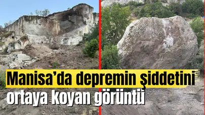 Manisa’da depremin şiddetini ortaya koyan görüntü …