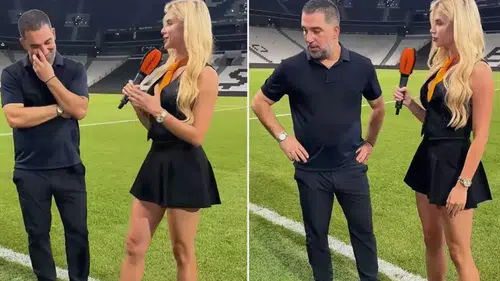 Arda Turan'ın Ukraynalı muhabirle göz teması kurmama çabası