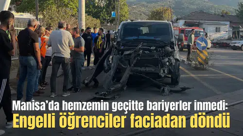 Manisa’da hemzemin geçitte bariyerler inmedi:Engelli öğrenciler faciadan döndü