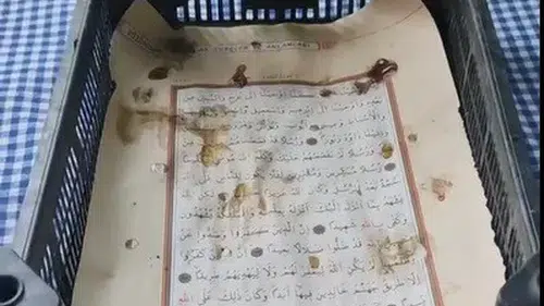 İncir kasasından Kuran-ı Kerim sayfası çıktı!