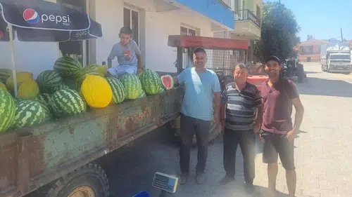 Kendi Yetiştirdiği meyveleri mahalle mahalle gezerek satıyor