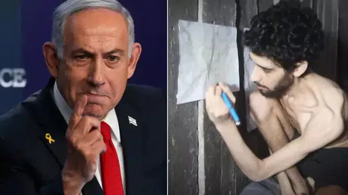 İsrailli esirin videosu halkı sokağa döktü! Netanyahu zorda
