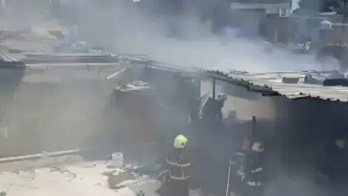 İş yeri yangınına ekiplerden anında müdehale