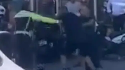 Polise tekmeli yumruklu saldırı