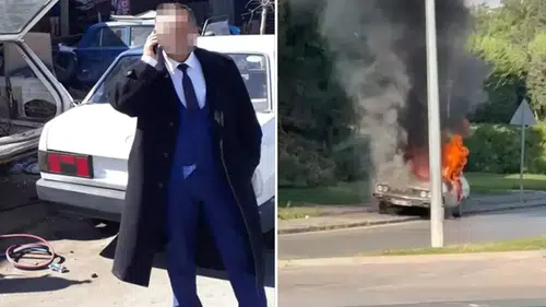 Meclis'in önünde beyaz Toros'u ateşe veren şahıs tanıdık çıktı